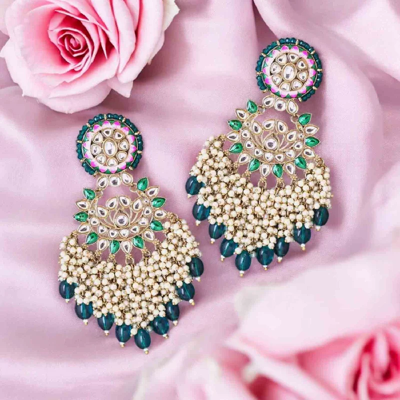 Women’s fashion stud earrings-Emerald Shalani Chandbalis