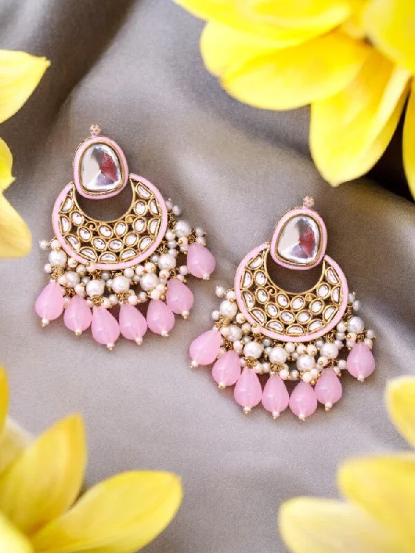 Women’s heart-shaped earrings-Blush Aabriti Chandbalis