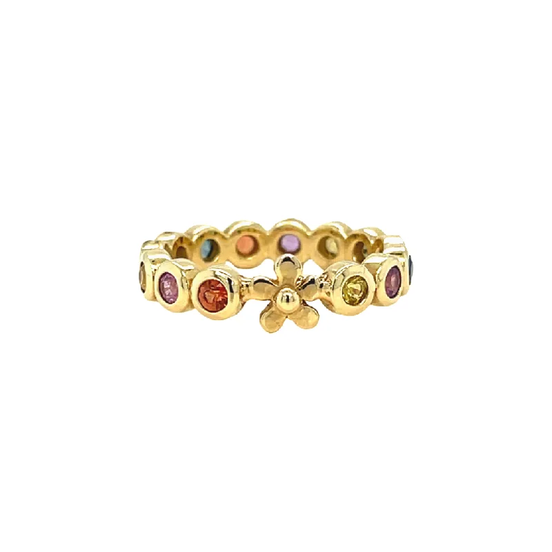 Women’s antique rings-Rainbow Sapphire Primrose Band