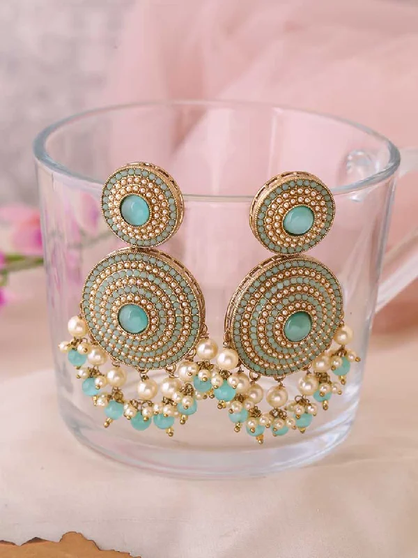 Women’s luxury diamond earrings-Turquoise Samruddhi Danglers