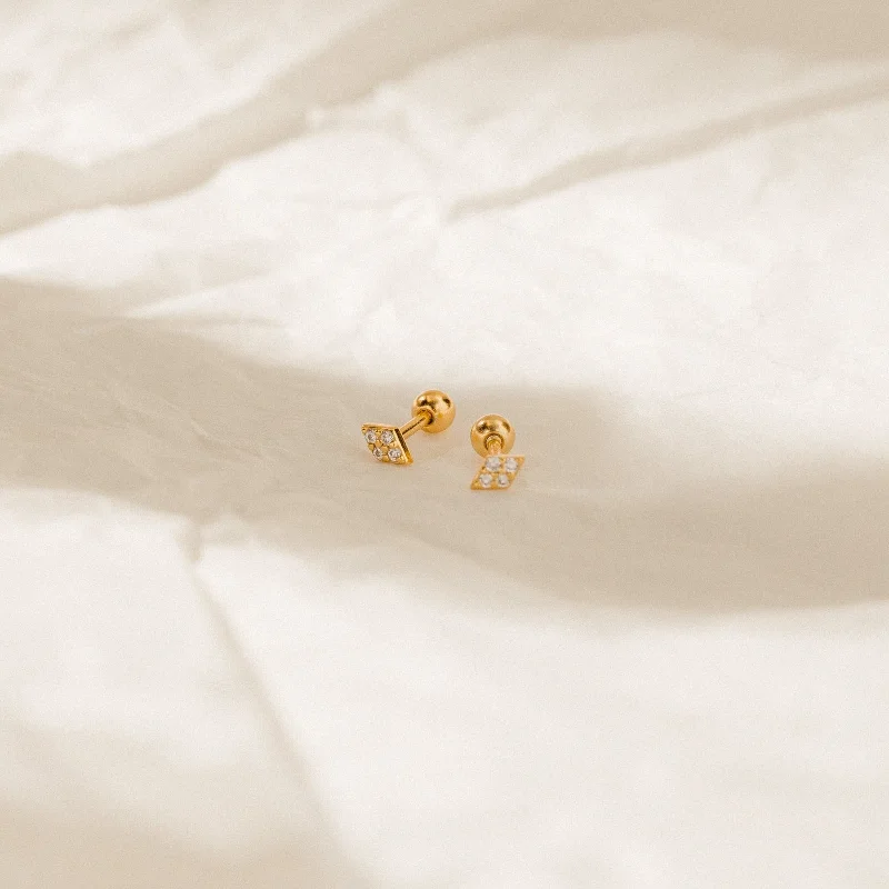 Women’s silver stud earrings-Jocelyn Diamond Studs