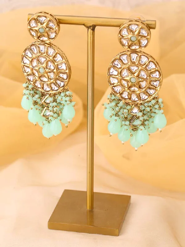 Women’s vintage diamond earrings-Mint Rachna Chandbalis