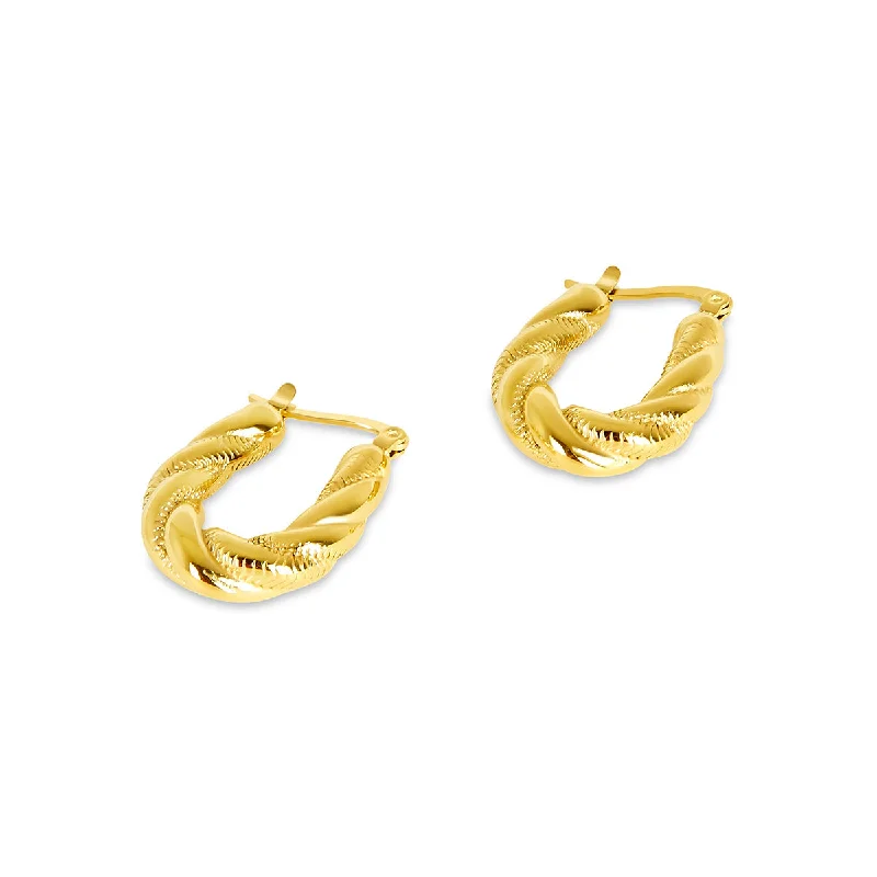 Women’s butterfly stud earrings-Ziyah Twist Hoop Earrings - Gold