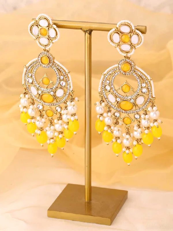 Women’s designer earrings-Lemon Ishika Chandbalis