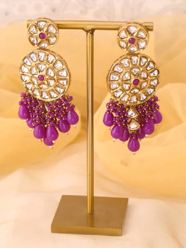 Women’s butterfly earrings-Purple Rachna Chandbalis