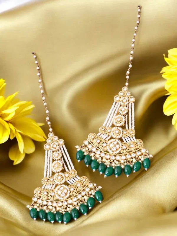 Women’s luxury hoop earrings-Emerald Saavi Sahara Chandbalis