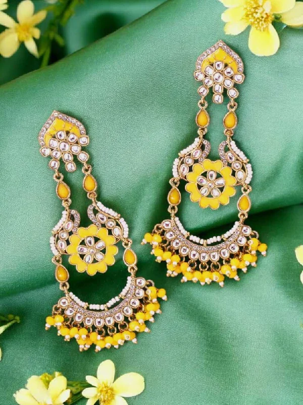 Women’s long drop earrings-Lemon Dia Chandbalis