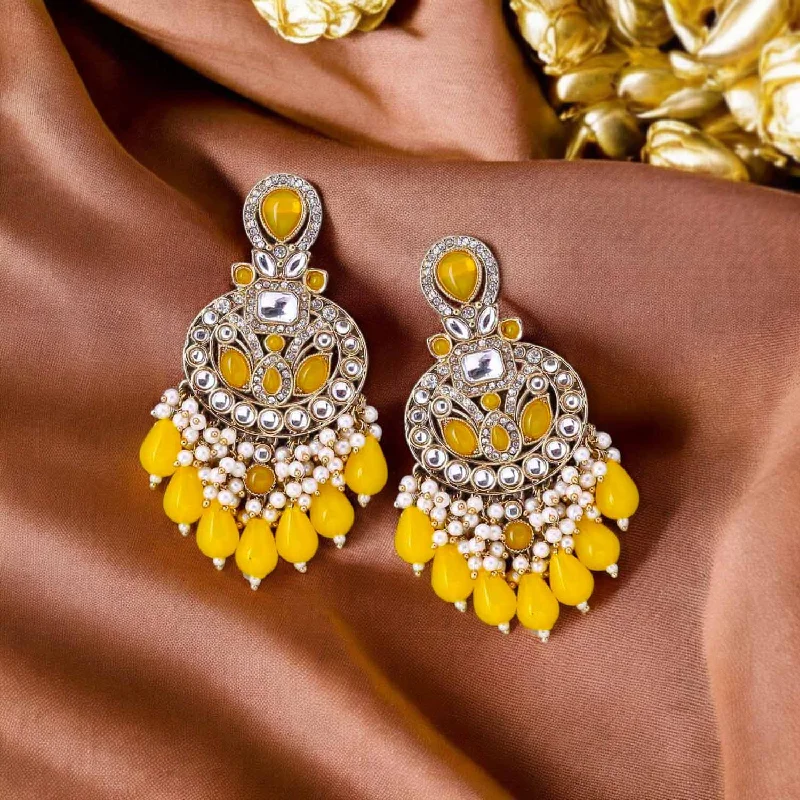 Women’s black diamond earrings-Lemon Nitaara Chandbalis