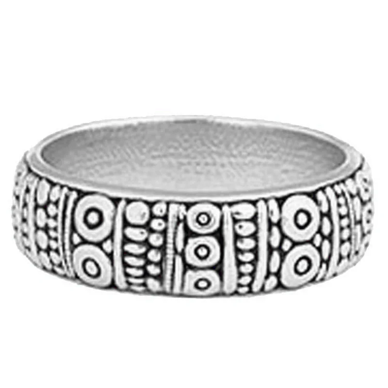 Women’s promise rings-Alex Sepkus Platinum Carved Band - R-22PM