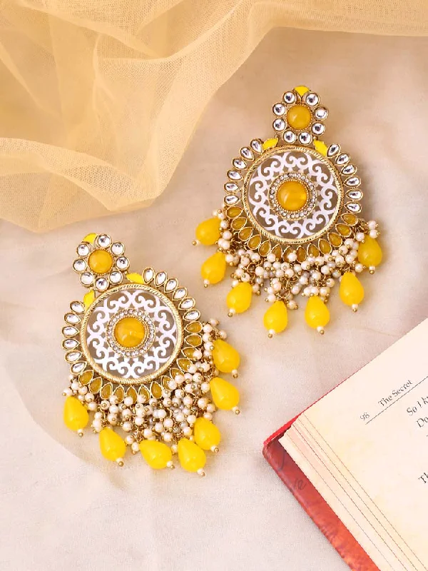 Women’s tassel earrings-Lemon Miraya Chandbalis