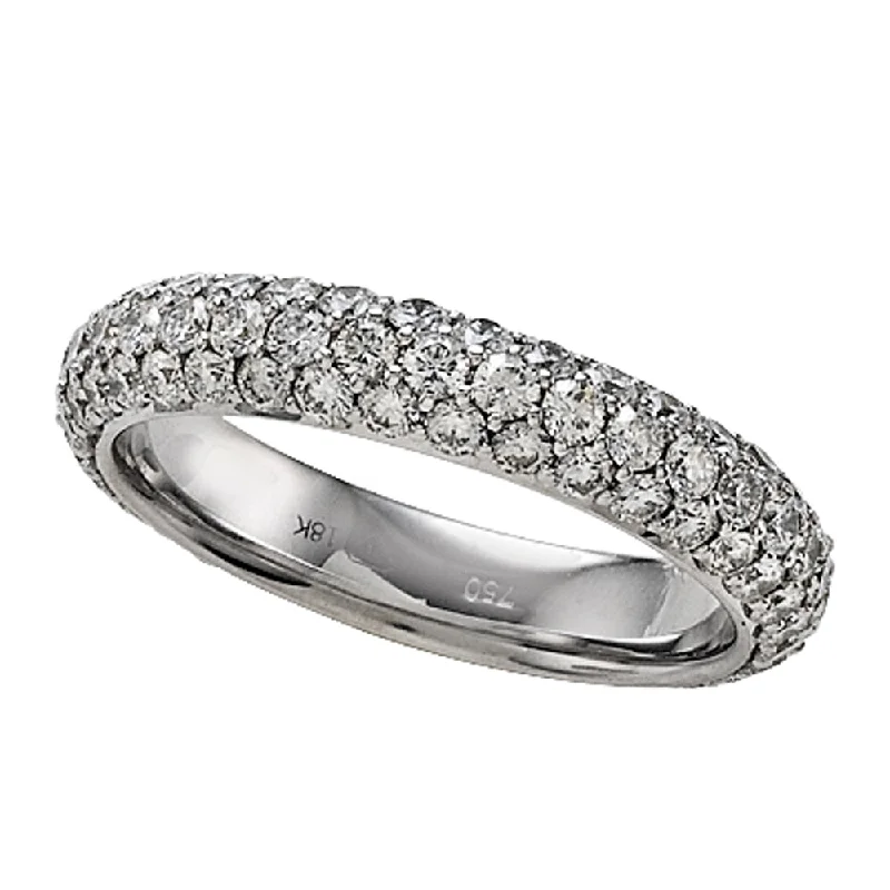 Women’s wedding rings-Platinum 3-Row Pave Eternity Band