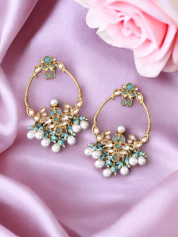 Women’s hoop earrings with diamonds-Turquoise Tia Chandbalis