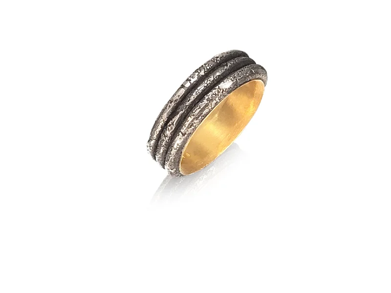 Women’s luxury wedding rings-Michael Jensen Triple Row Vetus Band