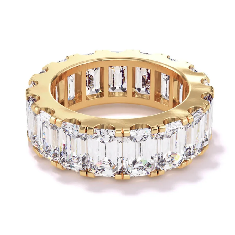 Women’s fine jewelry rings-SIGNATURE COMFORT FIT EMERALD CUT ETERNITY BAND - 8 CTW