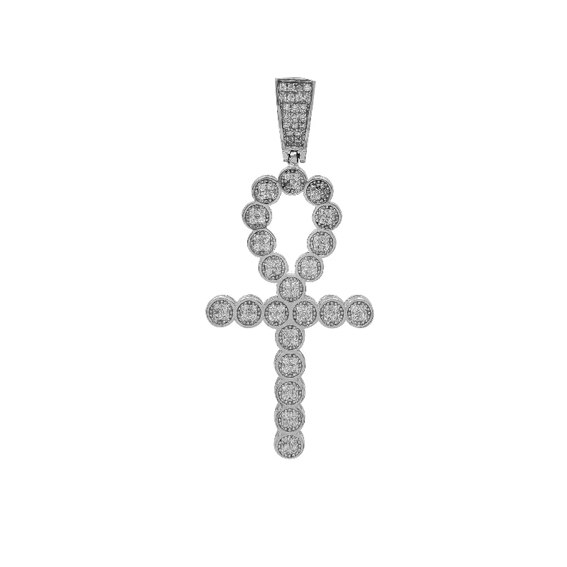 Women’s stackable rings-Zirconia Ank Cross Pendant (Silver)