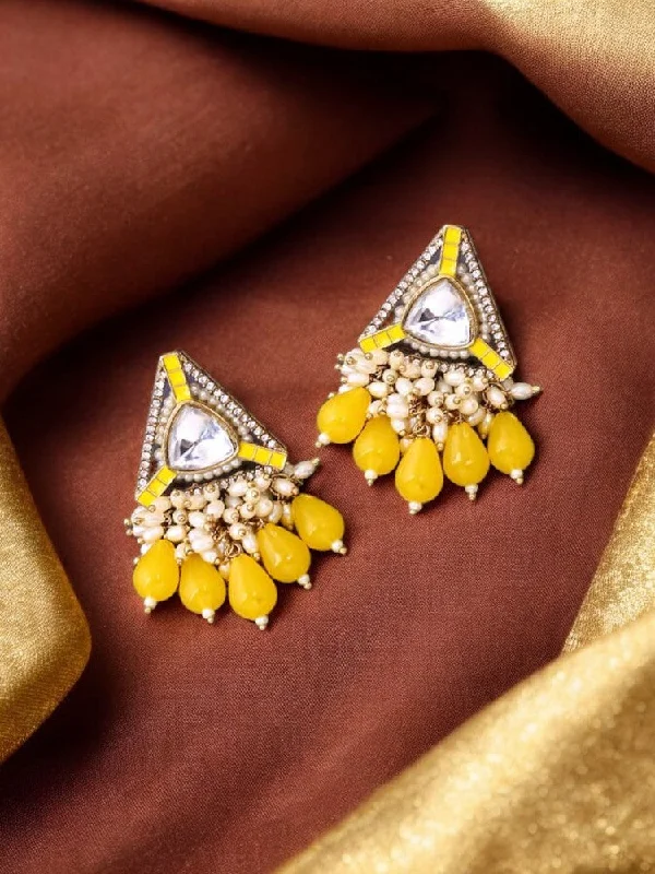 Women’s gemstone stud earrings-Lemon Nita Danglers