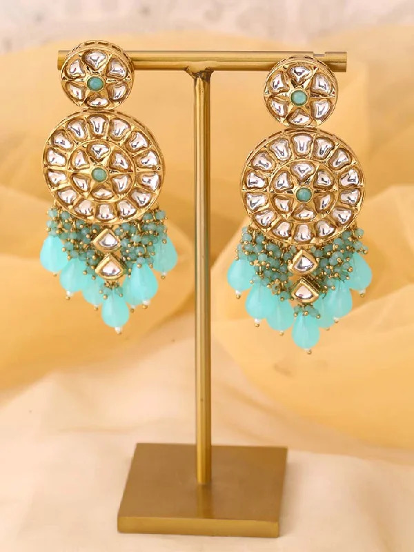 Women’s bohemian earrings-Turquoise Rachna Chandbalis