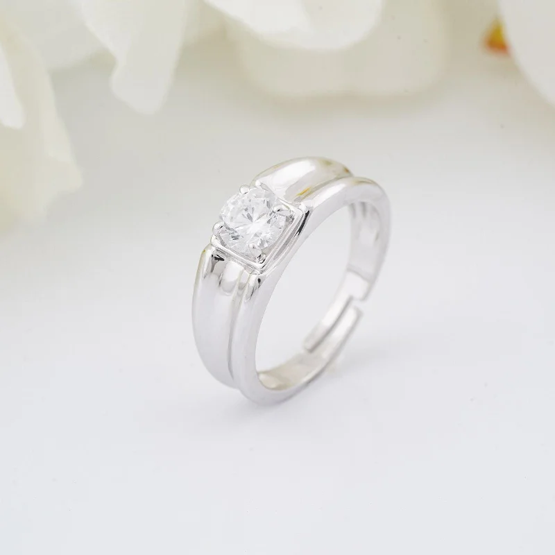 Women’s fine jewelry rings-Silver Charming Band For Him