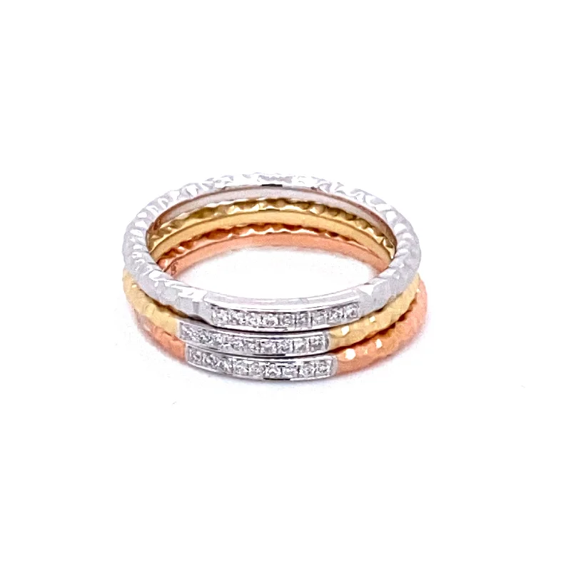 Women’s eternity rings-Two Tone Hammer Band