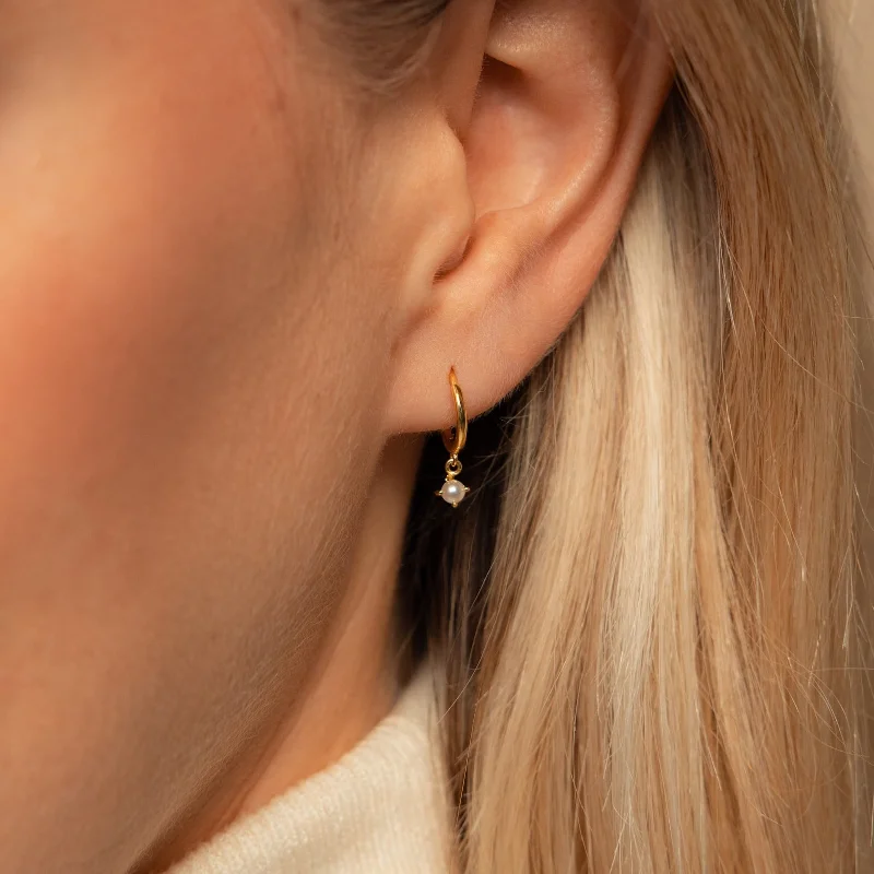 Women’s tassel earrings-Molly Pearl Huggies