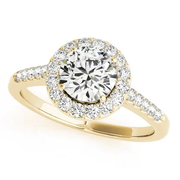 Women’s oval engagement rings-The Bellon Halo Setting