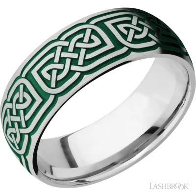 Women’s simple gold rings-Lashbrook CC8D/LCVCELTIC17/a Cobalt Chrome Gent's Band Celtic Design