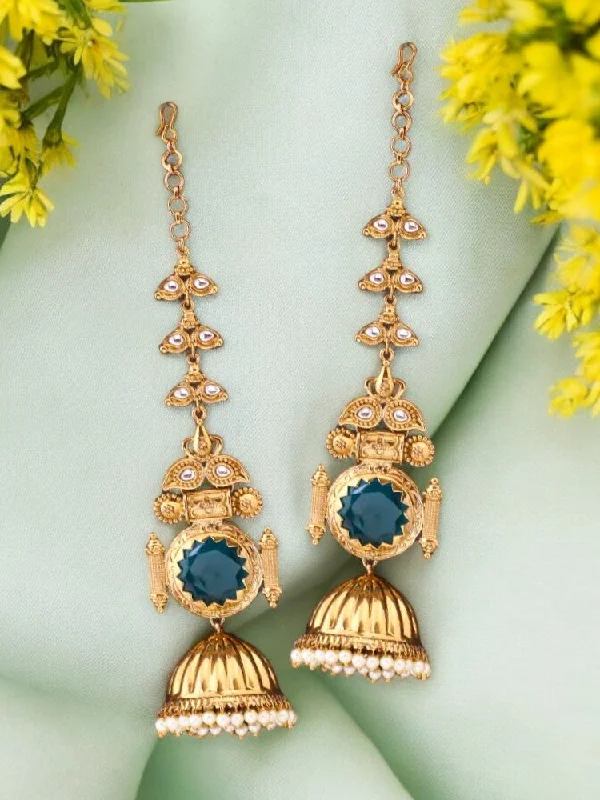 Women’s heart-shaped drop earrings-Emerald Hemavati Sahara Jhumkis