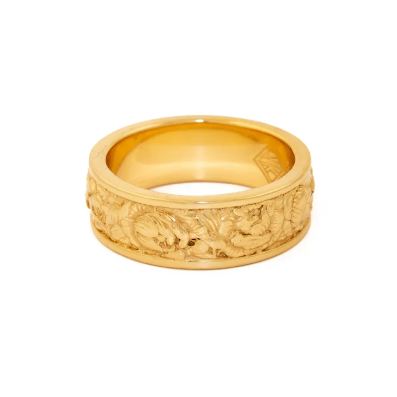 Women’s sapphire rings-Gold Rose Band