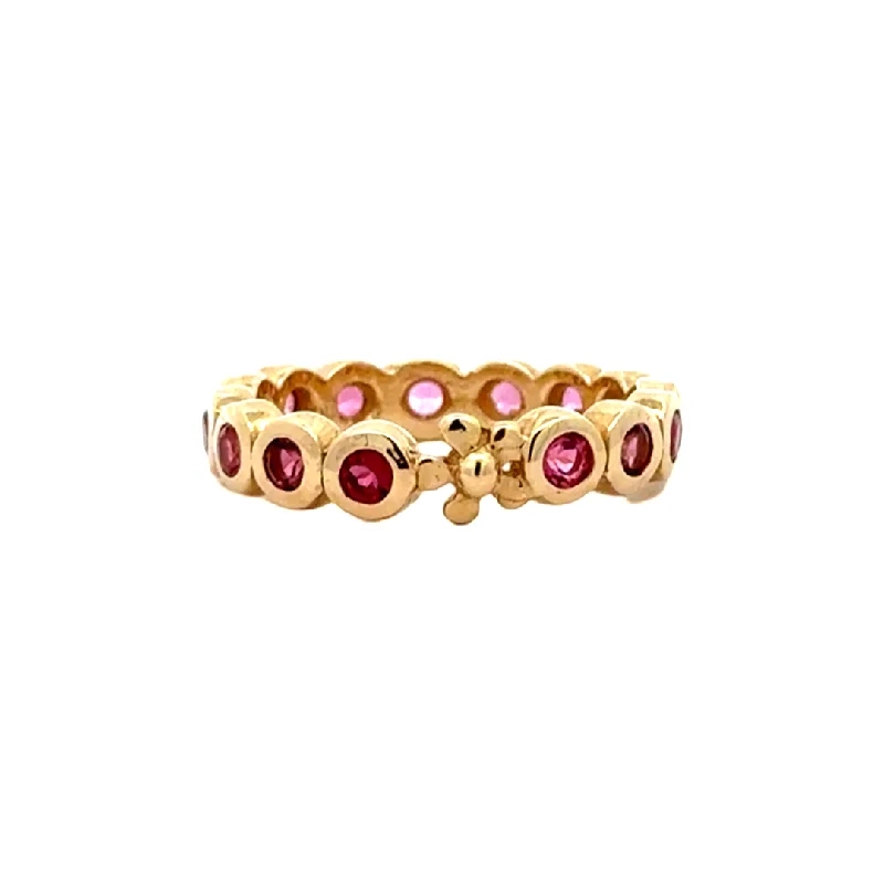 Women’s heart-shaped rings-Pink Tourmaline Primrose Band