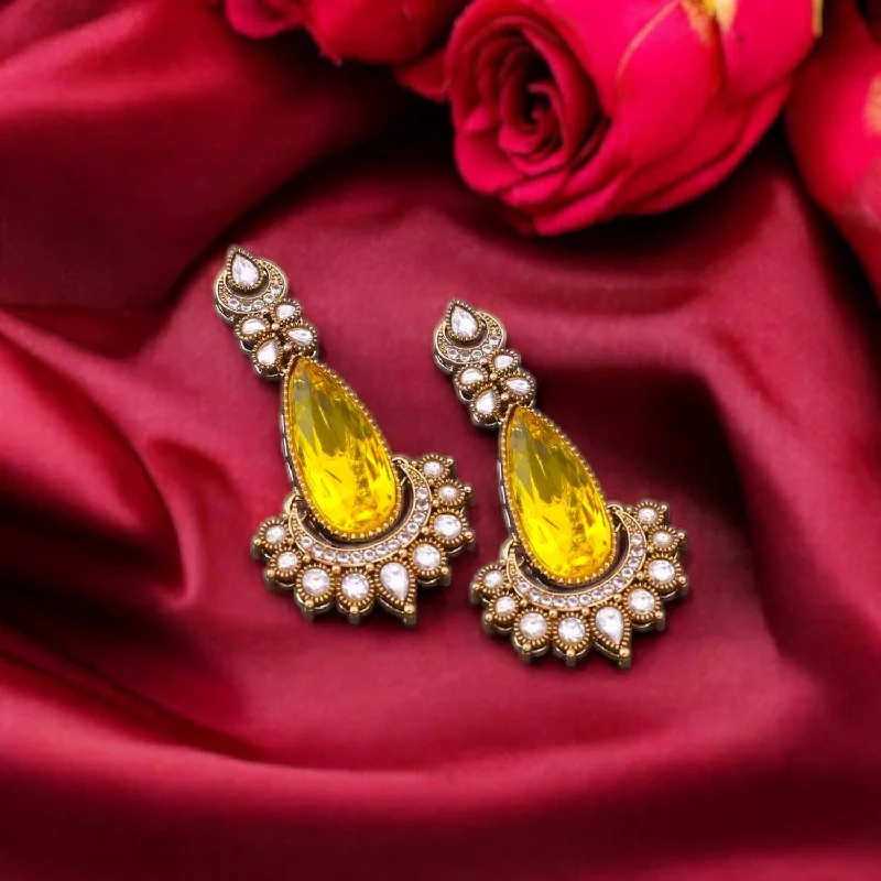 Women’s diamond earrings-Lemon Diyanash Danglers