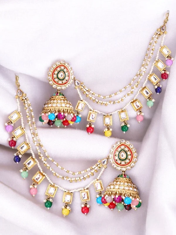 Women’s fashion earrings-Prismatic Shivakshi  Sahara Jhumkis