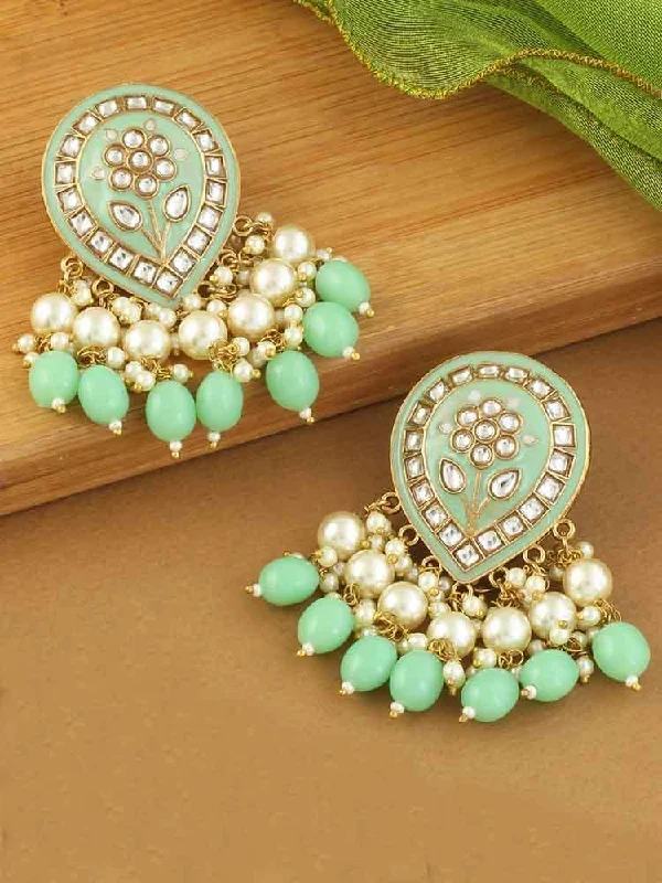 Women’s geometric earrings-Mint Charmi Dangler Earrings - EOSS