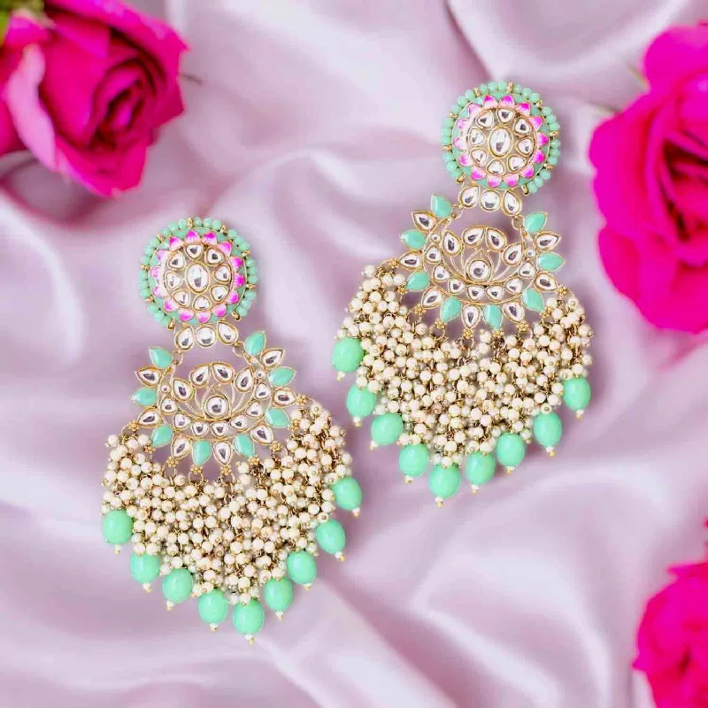 Women’s crystal earrings-Mint Shalani Chandbalis