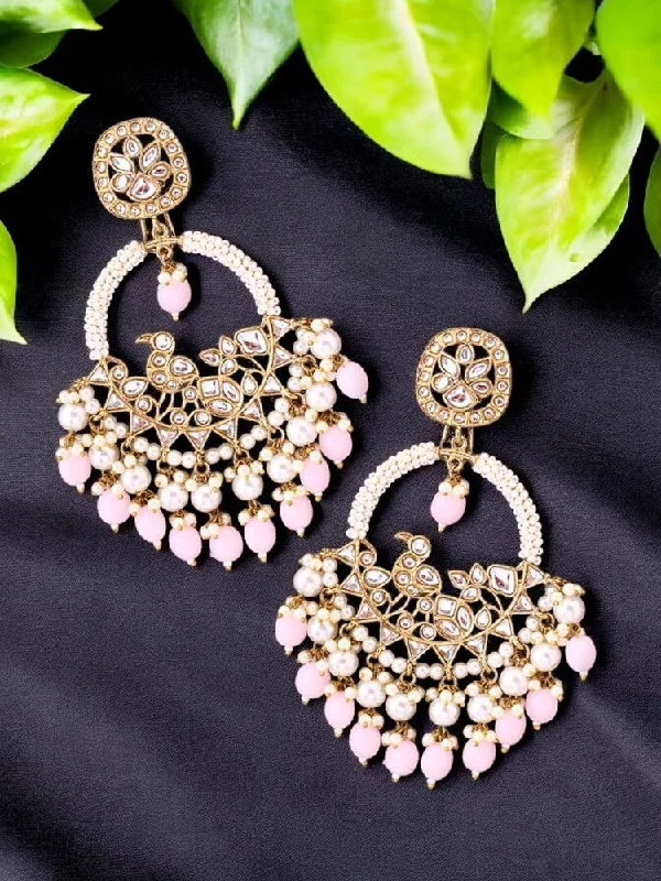 Women’s drop earrings-Blush Nishi chandbalis