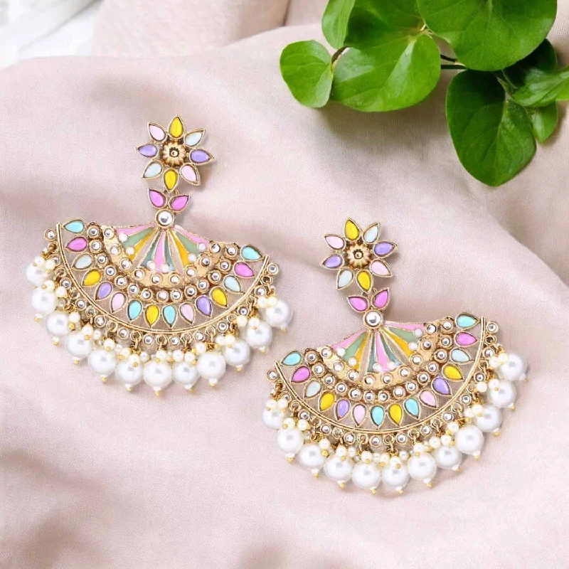 Women’s statement earrings-Multicolor Rameen Chandbalis