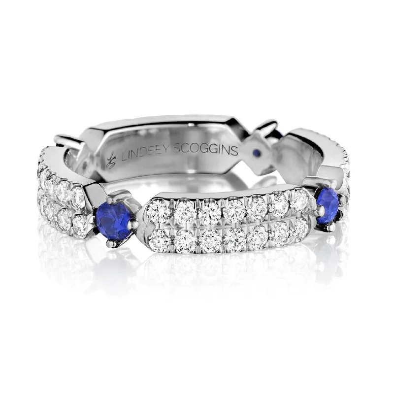 Women’s colorful engagement rings-CHANCE MILESTONE SAPPHIRE