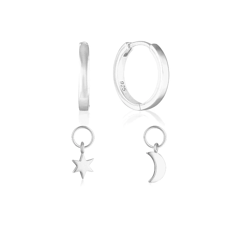 Women’s layered drop earrings-Build Your Earring Set Reese Silver