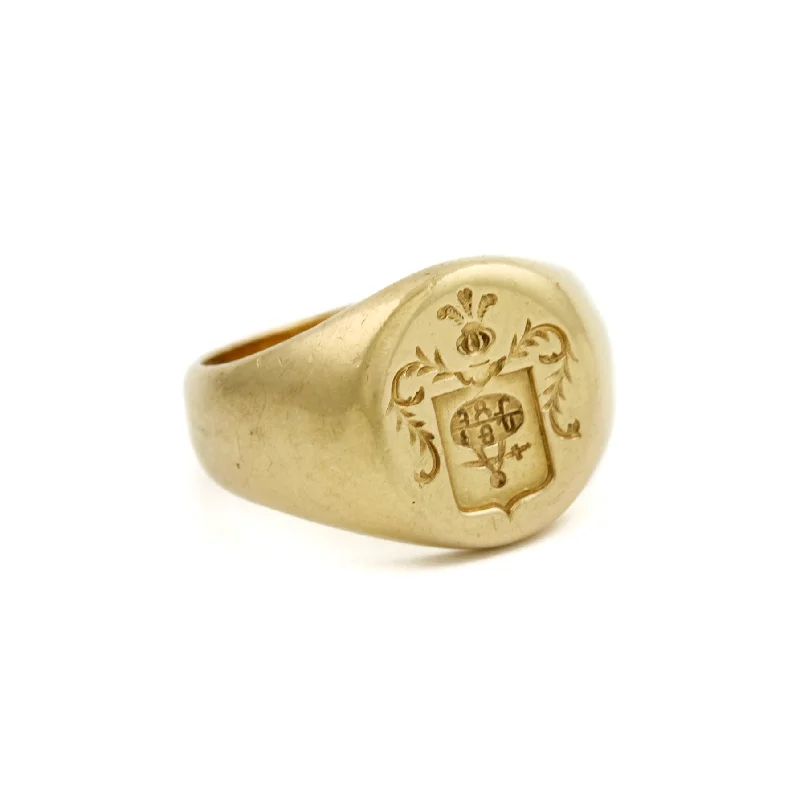 Women’s luxury rings-1910's French Crest Signet