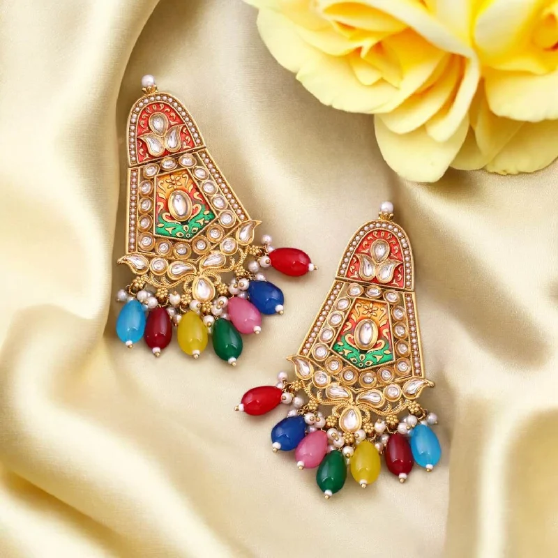 Women’s pearl stud earrings-Prismatic Aasavari Danglers