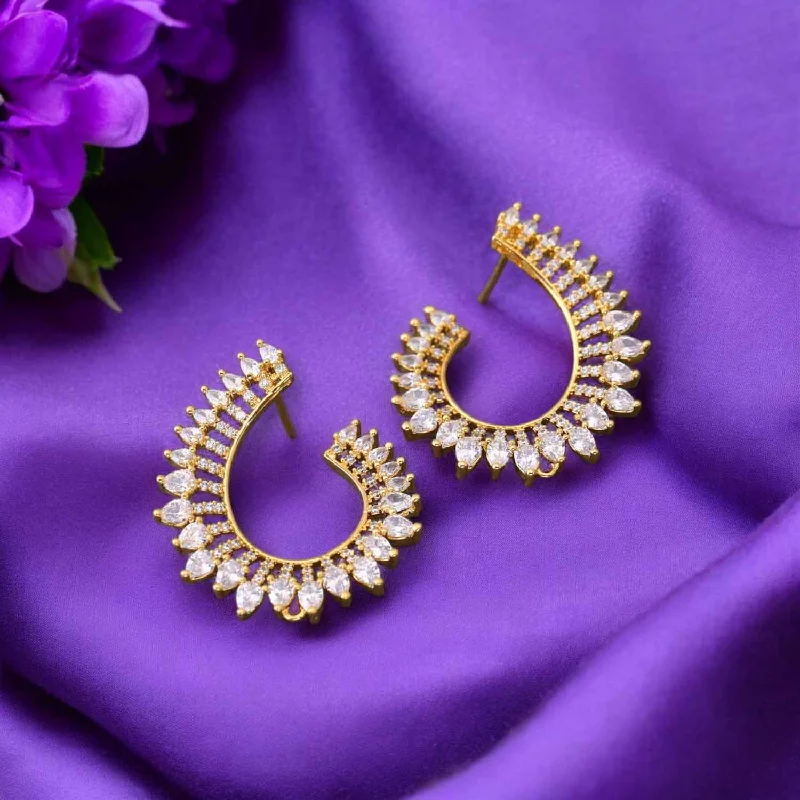 Women’s classic earrings-Golden Louie Zirconia Studs