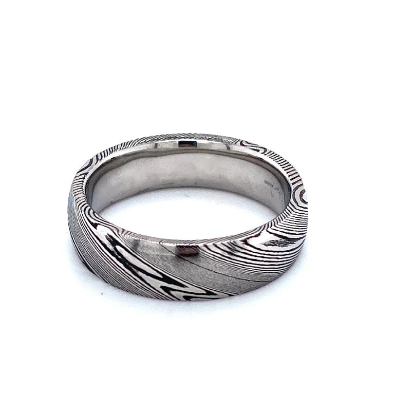 Women’s rose gold rings-Chris Ploof Steel Pathways Band