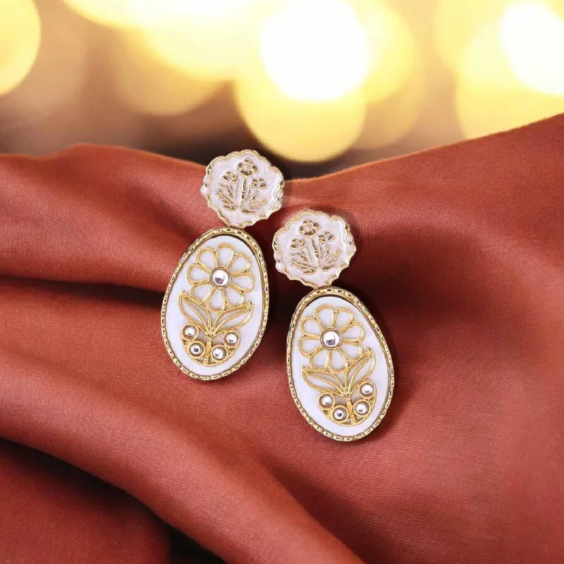 Women’s heart-shaped earrings-Ivory Suvanya Danglers