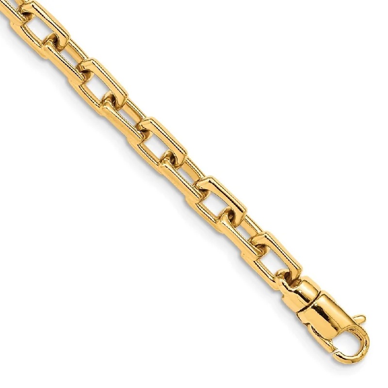 Women’s animal print bracelets-14k Yellow Gold 5mm Hand-polished Fancy Link Bracelet, 7"