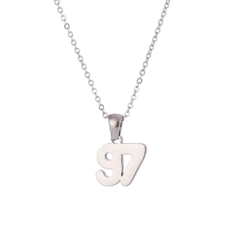 Classic Cut Year Necklace-Silver-97