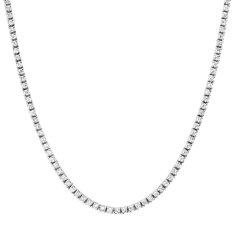 Women’s round pendant necklaces-Perfect Four Prong Diamond Riviera Tennis Necklace