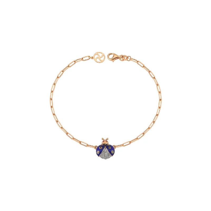 Women’s friendship bracelets-LADYBUG GOLD DIAMOND BRACELET