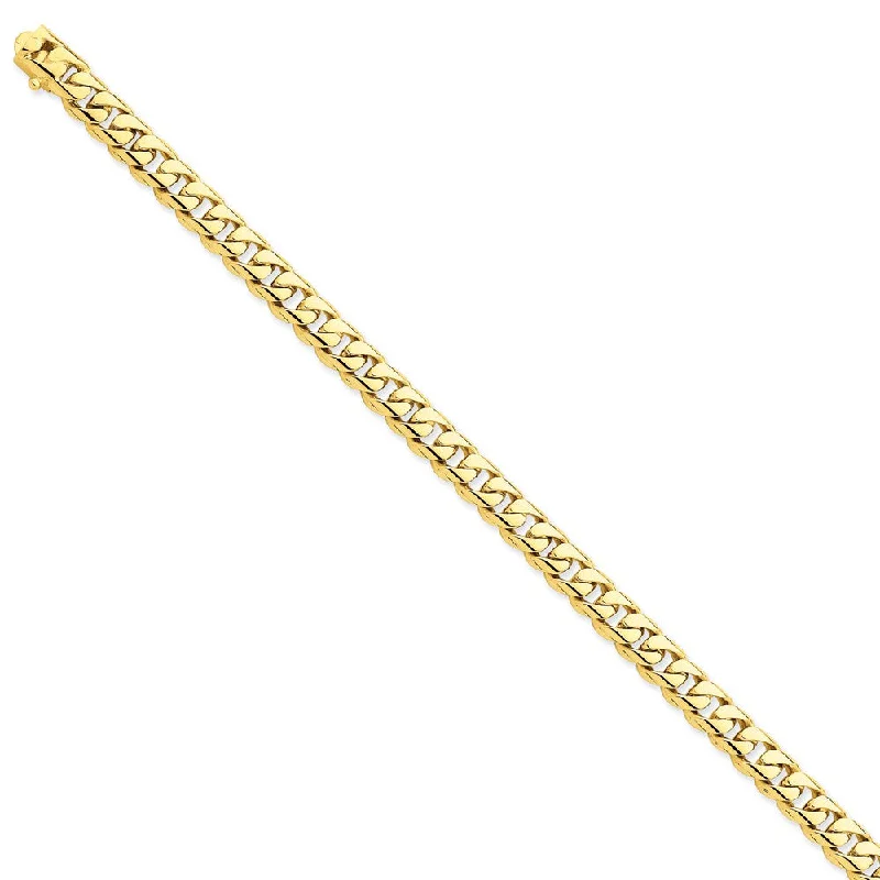 Women’s infinity bracelets-14k 7.25mm Hand-polished Rounded Curb Link Bracelet-WBC-LK124-9