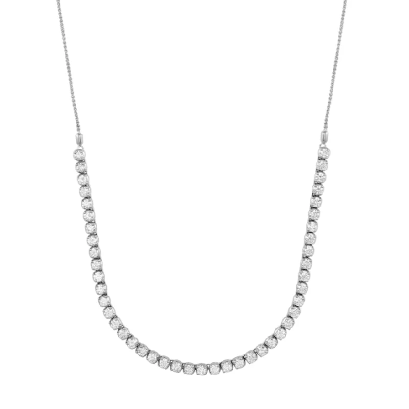 Women’s layered pearl necklaces-Sustainable Diamond Tennis Necklace