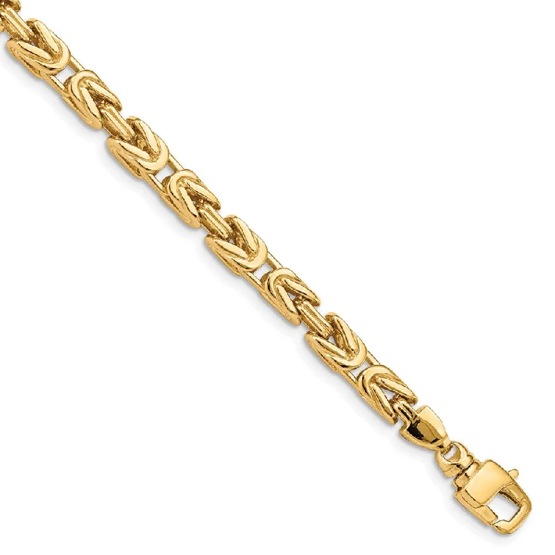 Women’s art-inspired bracelets-14k 6.0mm Hand-polished Byzantine Link Bracelet-WBC-LK746-9