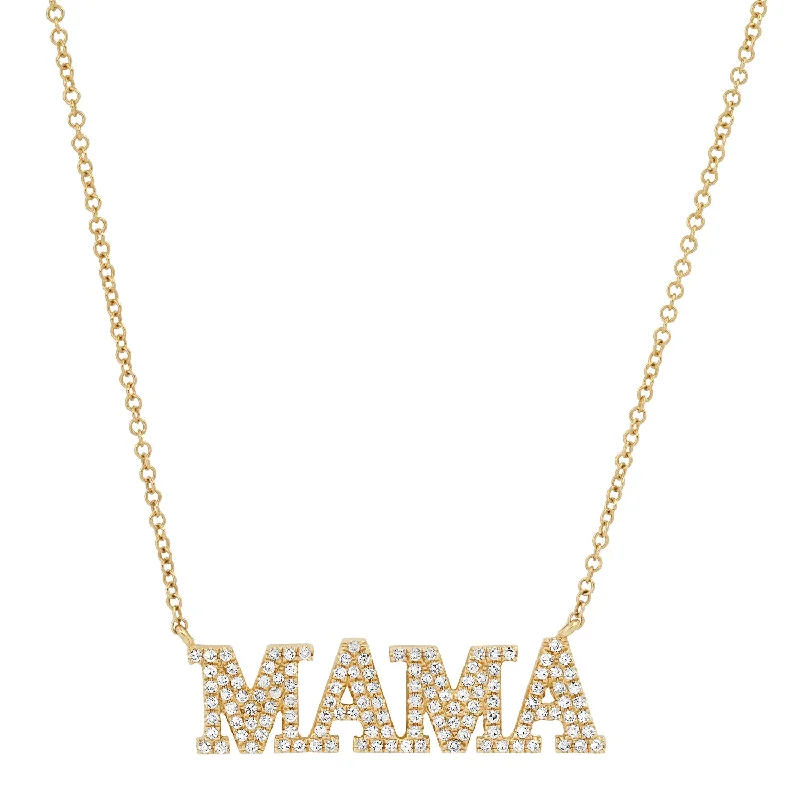 Women’s classic pearl necklaces-Diamond Boss Mama Necklace